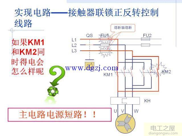 接触器联锁正反转控制接线图