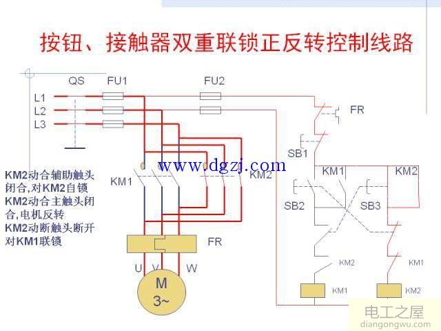 接触器联锁正反转控制接线图