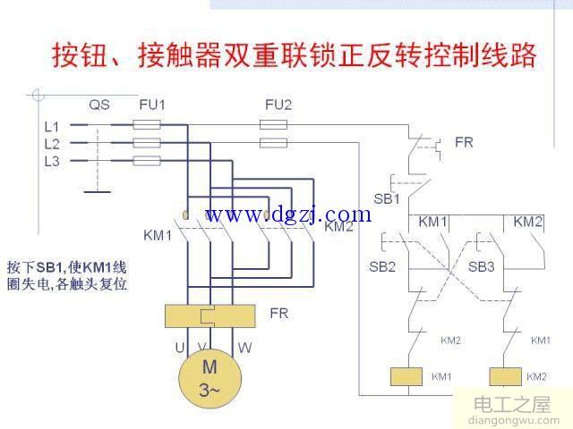 接触器联锁正反转控制接线图