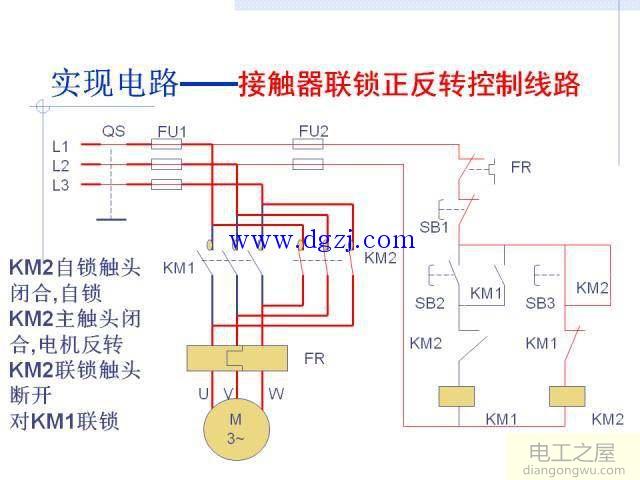 接触器联锁正反转控制接线图