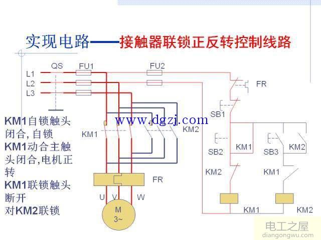 接触器联锁正反转控制接线图