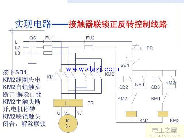 接触器联锁正反转控制接线图