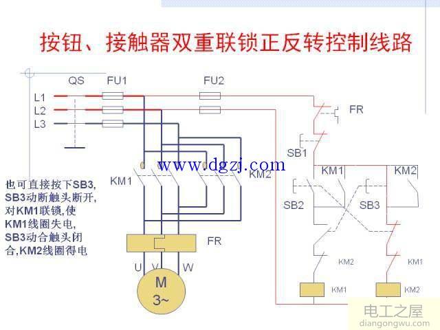 接触器联锁正反转控制接线图