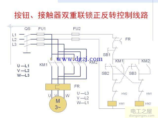 接触器联锁正反转控制接线图