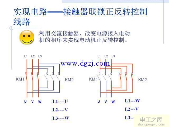 接触器联锁正反转控制接线图