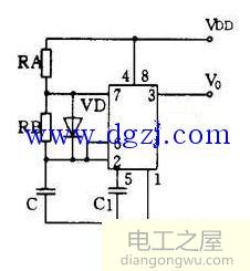 ne555方波脉冲<a href=http://www.diangongwu.com/zhishi/dianlutu/ target=_blank class=infotextkey>电路图</a>