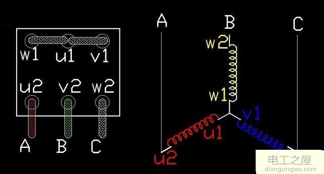 6线异步电机怎么接线图?三相异步电机接线图