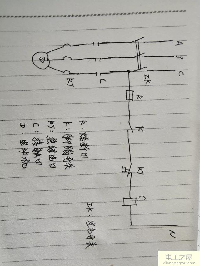 脚踏开关和交流接触器怎么控制电机