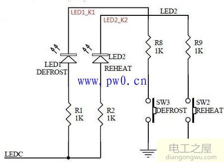 按键和LED复用原理图及编程方法