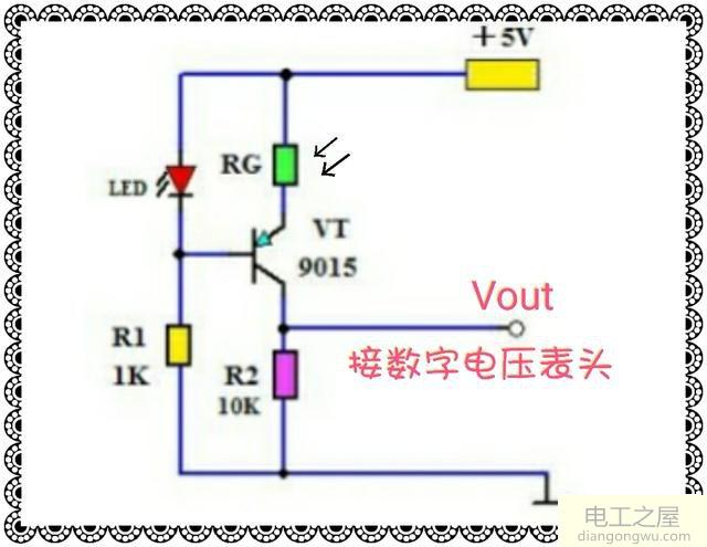 光敏电阻构成的测光电路原理图