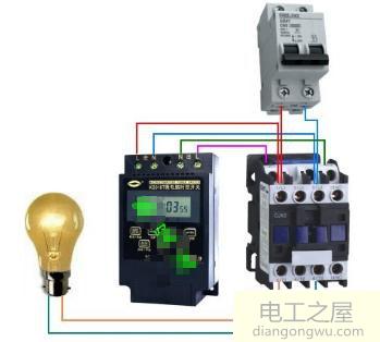 怎样接定时器带接触器开关