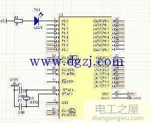 单片机点亮一个led灯原理图及程序