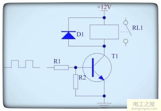 三极管采用集电极驱动继电器原理图