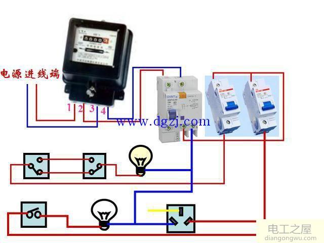 家庭照明电路图_家庭照明电路图接线法