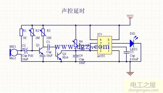 声控延时开关电路原理分析