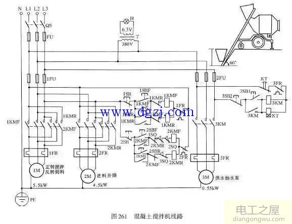 混凝土搅拌机线路接线图