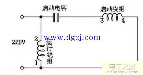单相电机启动电容接线图