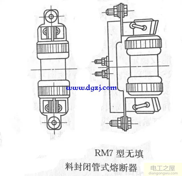 熔断器的限流特性及熔断器的外形和结构示意图