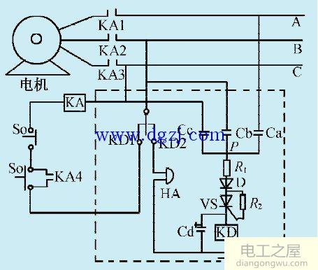 三相电机缺相保护电路原理图