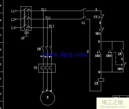 电动机点动连续运转控制电路图