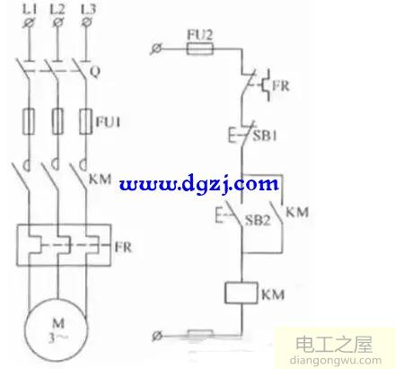 自锁电路图接线图_最简单的自锁电路图