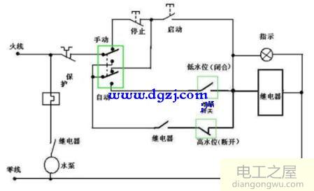 交流接触器和浮球液位开关原理图和接线方法