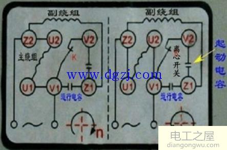 220伏电机正反转接线图_单相电动机正反转接线图