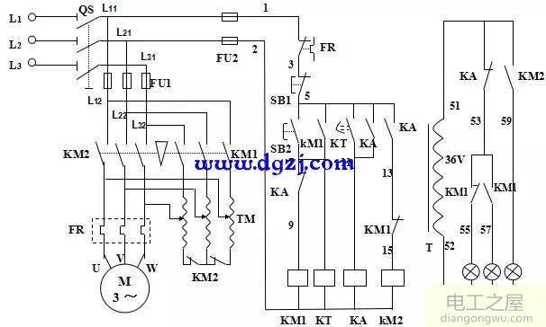 电动机二次起动接线图_电动机二次原理接线图