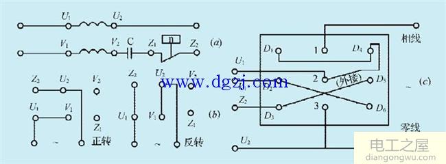 三相倒顺开关改接控制电机正反转启动电路图