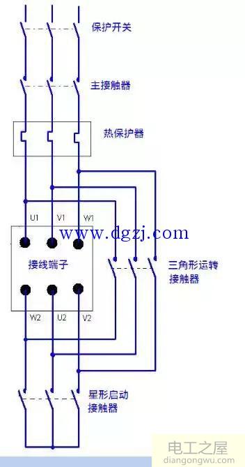 星形三角形启动电路图及原理