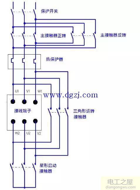 星形三角形启动电路图及原理