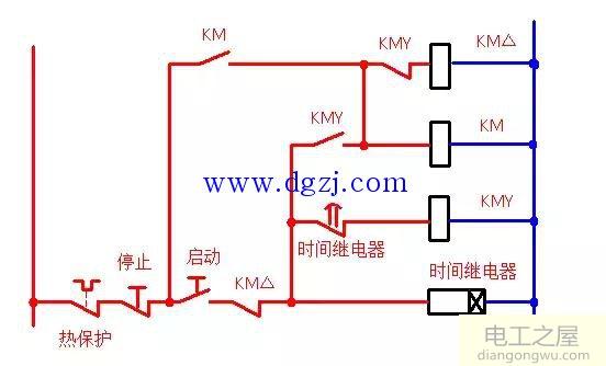 星形三角形启动电路图及原理