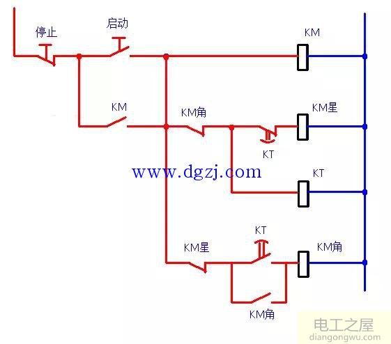 星形三角形启动电路图及原理