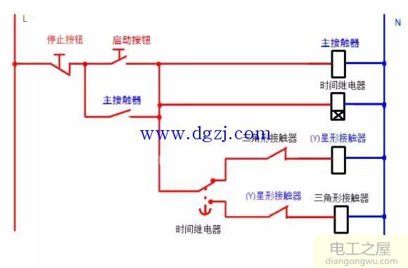 星形三角形启动电路图及原理