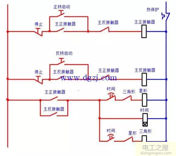 星形三角形启动电路图及原理