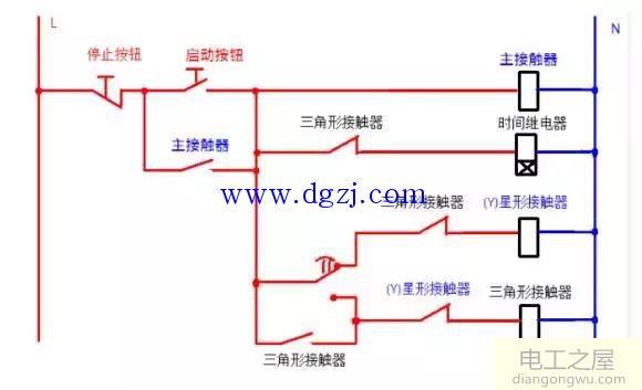 星形三角形启动电路图及原理