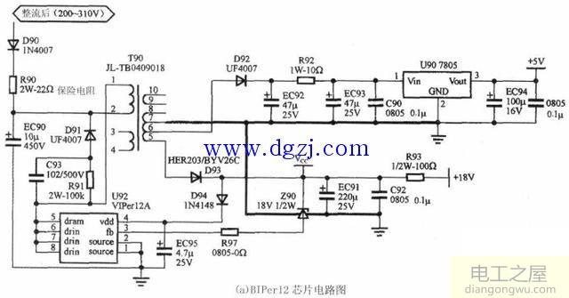 viper22a电路图_viper22a应用电路图