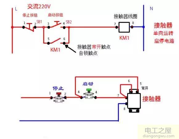 接触器自锁和互锁控制电路图