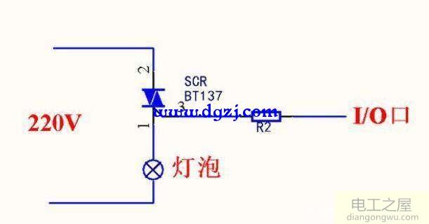 单片机控制220V交流电通断电路原理图解