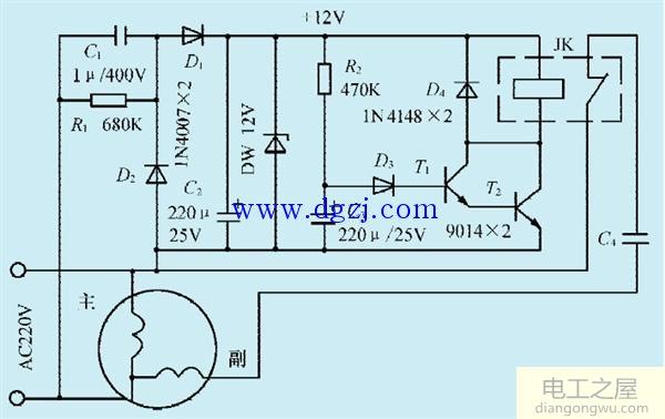 延时电路对碾米机的离心开关改进电路图