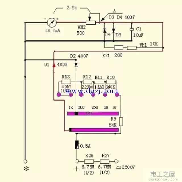 南京mf47万用表电路图_ mf47万用表原理图分析