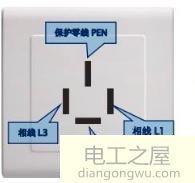 2匹16A空开与三相插座怎么接