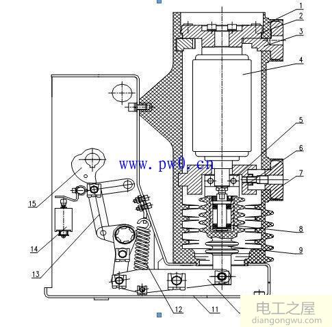 真空断路器内部结构图编号说明