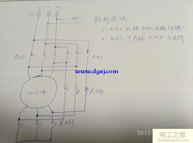 星三角启动电机电机方向怎么调