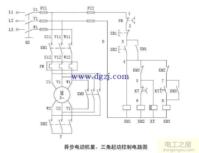 星三角启动控制电路图讲解