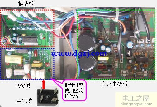 变频空调电路板零件介绍及接线图