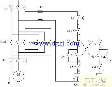 正反停电路控制接线图_正反转控制电路接线图