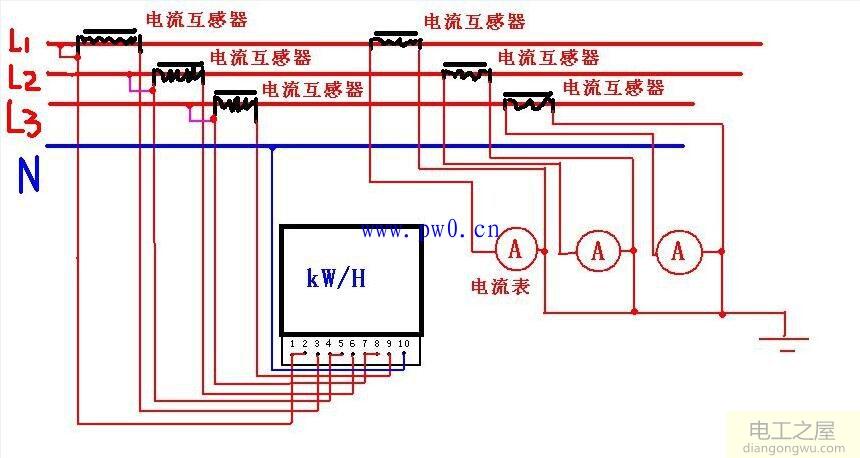 威胜三相有功电能表接线图