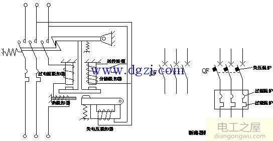 断路器工作原理示意图及图形符号