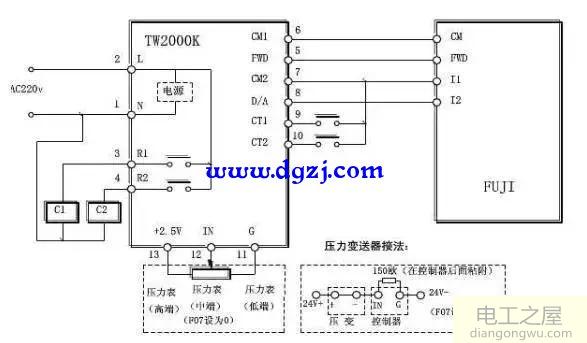 变频器的恒压供水图_恒压供水变频器接线图